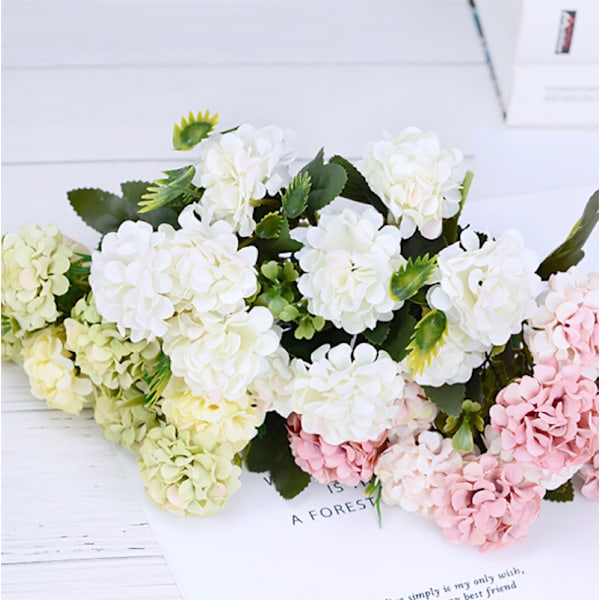 Ljusgrön karatboll krysantemum simuleringsbukett konstgjord blomma sidendekoration (flaskan ingår inte)
