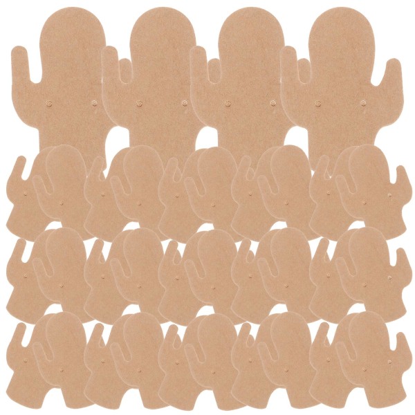 100pcs Kraft Paper Earring Display Cards Creative Cactus Shaped Jewelry Cards5.5x4CM