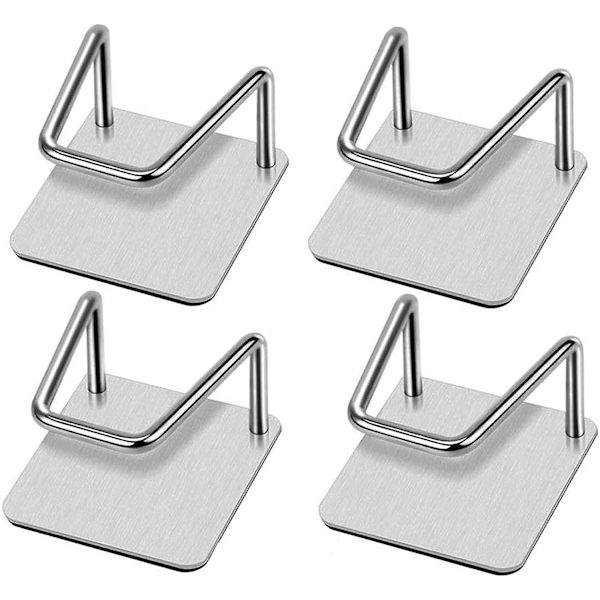Multifunksjonell Lim-krok uten boring 4 stk Kjøkken Svamp Holder Multibruks Krok Kjøkkenvask Holder For Svamp Skrapere Håndkle Holder Børst Dis
