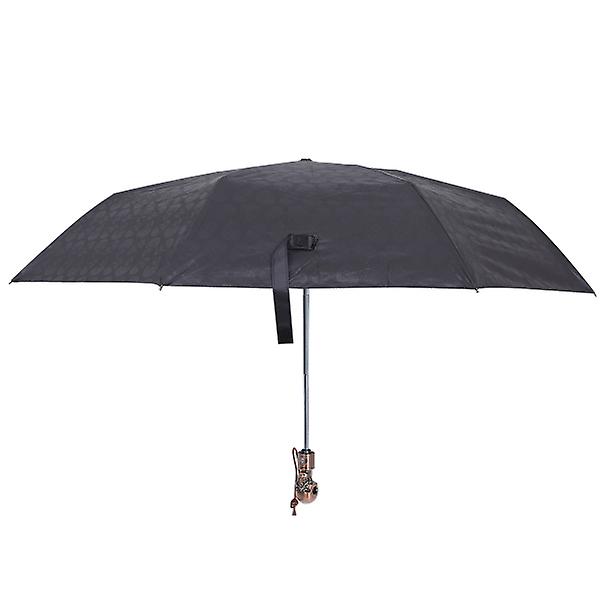 1pc Uv Protective Sun Umbrella Travel Portable Folding Skull Head Handle UmbrellaBlack33x5.5cm