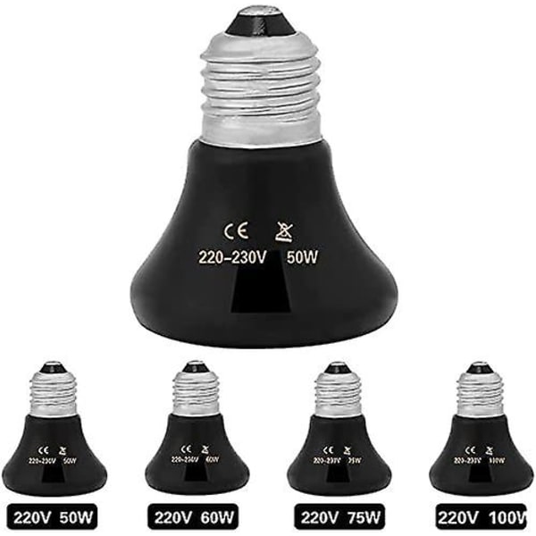 Keraaminen Lämpölamppu, Terrarium Lämpölamppu Kilpikonnalle/liskoille/käärmeille/hämähäkeille Matelijoille 220v (100w)
