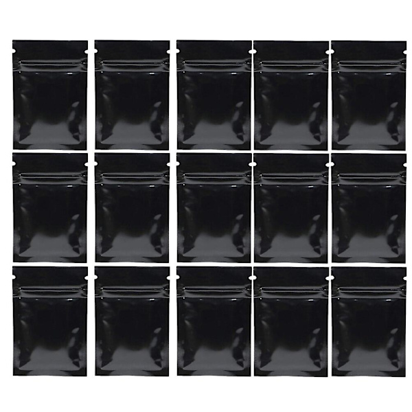 50 stk. lynlåsposer Te Emballageposer Selvforseglende Madposer Flade Bundposer Til Hjemmet Butik 20x Black 12*20CM