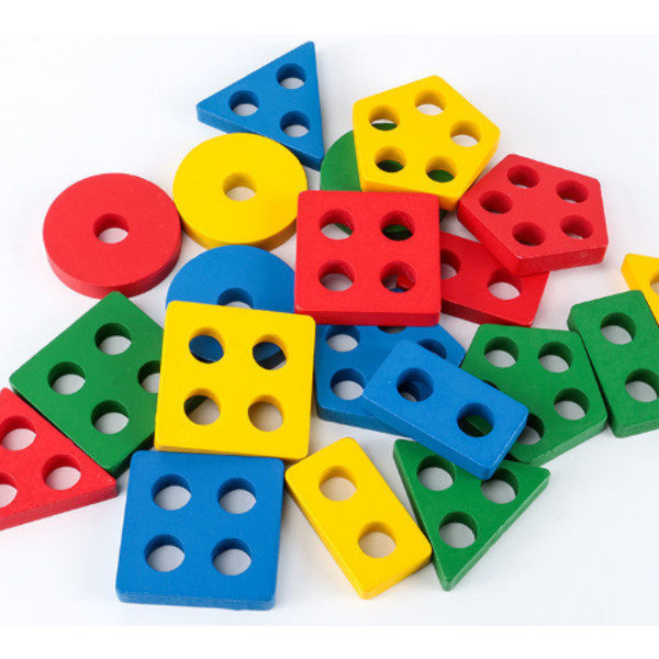 RYI)Montessori-lelut 1 2 3 -vuotiaille taaperoille, puinen pinoamis- ja lajittelulelu