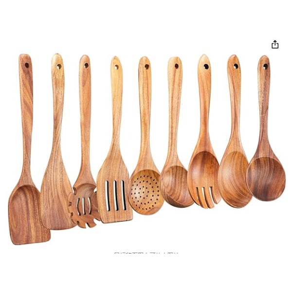 Kokesett i teaktre 9/10/12 deler Akasietre Matlaging Non-stick Kokesett i tre_xrzi 10-piece set (including carton)