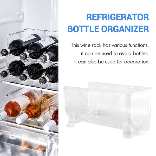 4pack Refrigerator Organizer Kitchen Bottle Storage Rack Stackable Wine Holder Bottles Display Shel