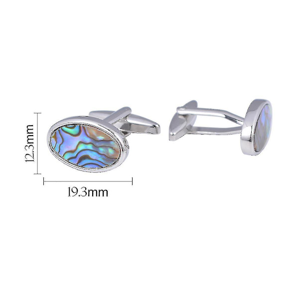 Manchetknapper Naturlige Abalone Skal Manchetknapper Ovale Farve Fritillary Manchetknapper