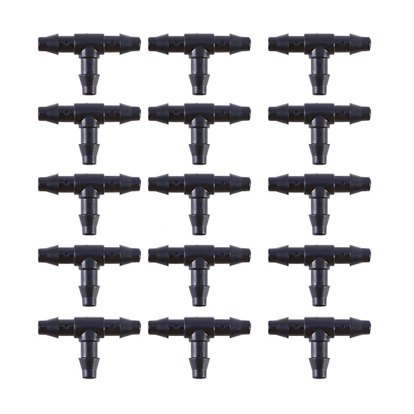 50 stk Dryppslanger Koblinger Vann Slange Adapter Pigg Koblinger Passer Slange Dysen T Koblinger Ga Black