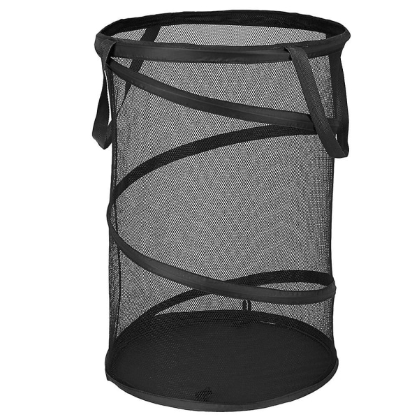 Foldbar Vaskestøj Netkurv Vask Tøj Opbevaringskurv Til Hjemmet Sort 58X36X36CM Black 58X36X36CM