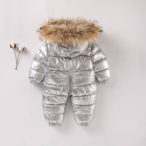 Baby Éndagsjakke med Dunfyld, Tyk Dunjakke til Børn, Éndagsdragt, 100cm, Grå grey 100cm