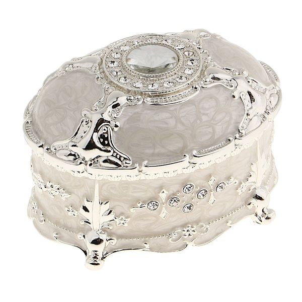 Kreativ Diamant Smykkeæske Metal Oval Smykkeæske 8,5*6*6cm B
