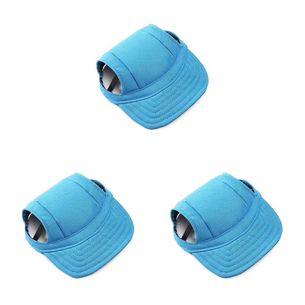 3pcs Pet Dog Oxford Fabric Hat Sports Baseball With Ear Holes For Small Dogs - Size S (blue)3pcsS