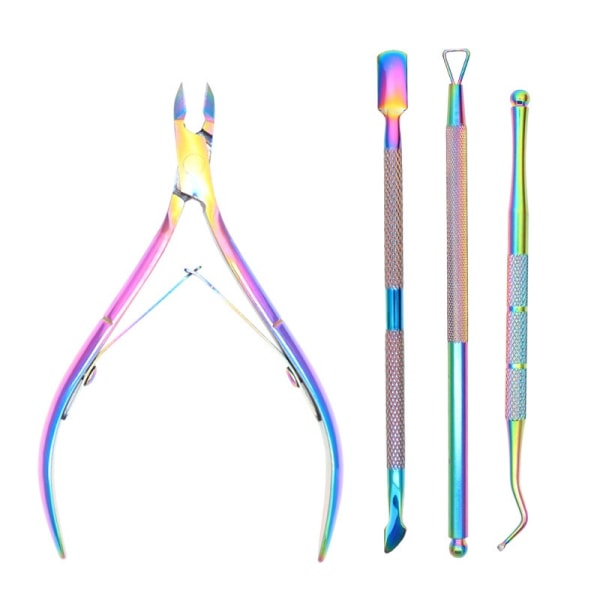 Negleklippere for kvinner, Rainbow Negleklippere og neglefil, Cuticle Nippers Professional for manikyr - Laget med Super Sharp S