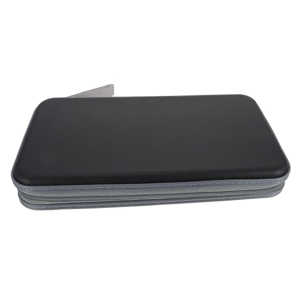 CD Opbevaring Anti-tryk Hårdtaske 80-slots DVD Pose Håndholdt Diskforsyning Sort 28X16CM Black 28X16CM