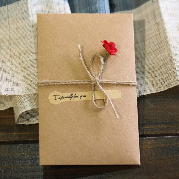 RYI)6 Julehilsenkort, 17,5*11cm Kraft Blank Konvolutter, Kort