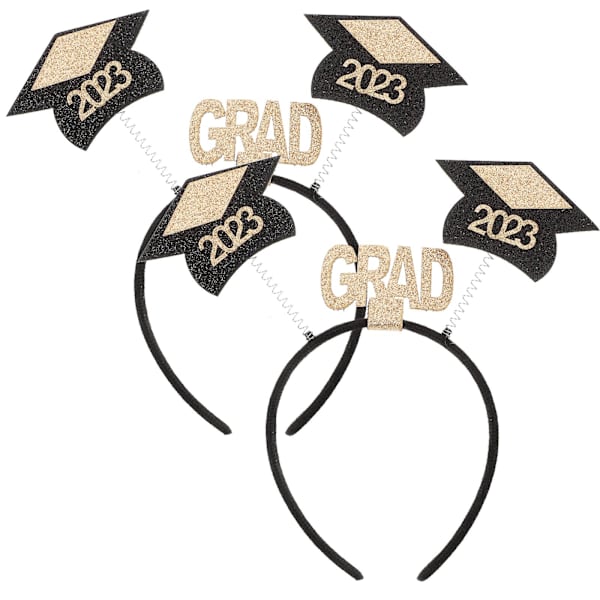 2 stk. Hodebånd med Bachelorhette, Hårbøyle til Graduation, Festpynt 23,5X21 23.5X21CM