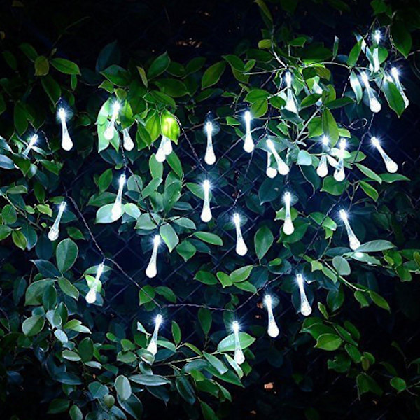Sol-drivna Dropplampor, Vattendropps-Fairy Lights 20ft 30leds Sol-drivna Vattendropps Vattentäta För Utomhus, Trädgård, Juldekorationer Kalla Vita Cold White