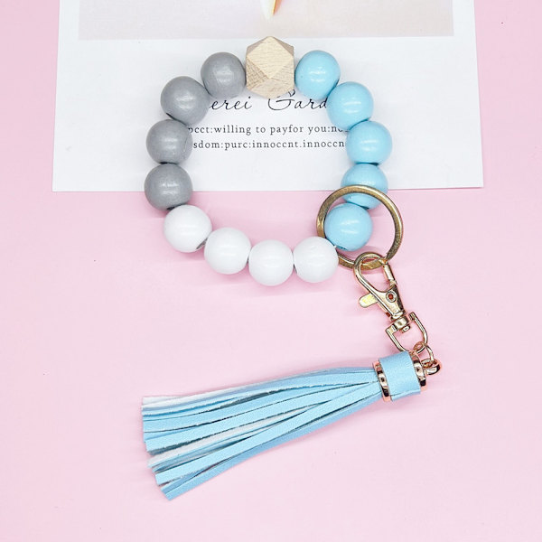 Nøglering Armbånd Bil Nøglering Holder Wristlet Silikon Kvinder Perler Armbånd Kæder Bærbar Hus Bil Nøgler Ring Holder (3 stk.)