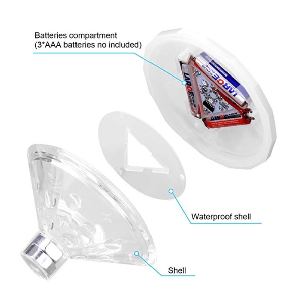 Batteridrivet flytande LED-ljus för pool/damm 7 lägen blandade färger（2st）
