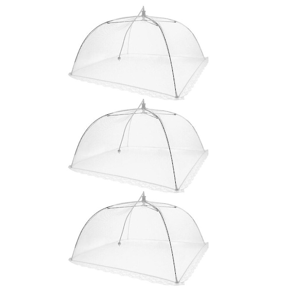 3 st utomhus tält anti-skydd nät matöverdrag picknick tält rund nät matöverdrag vit 43X43X22CM White 43X43X22CM