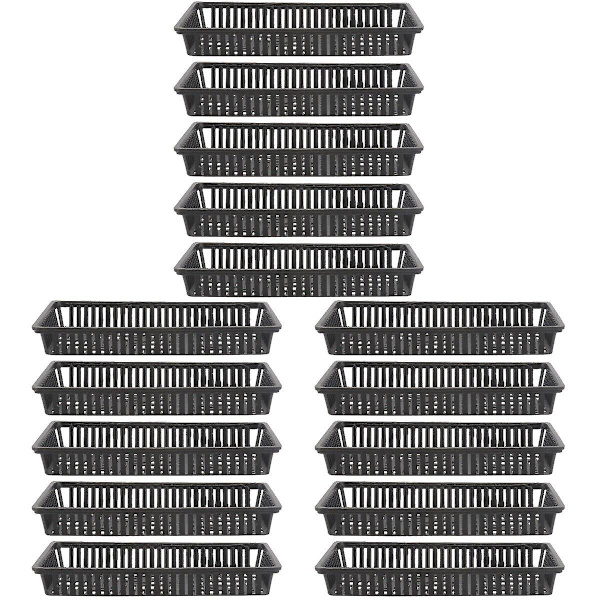 15 st Aquarium Plastkrukor Korgar Akvarium Vattenblomma Växt Gräs Planteringställ 15 stM 15 pcs M