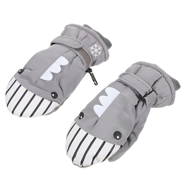 1 Par Barnvintervarma Vattentäta Handske Kalla-säkra Barn Skidhandskar Grå 19x9 cm Grey 19x9 cm