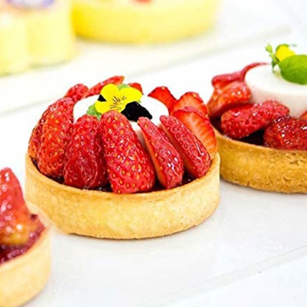 Rostfria Crumpet-ringar, Dubbelrullade Tart-ringar, Runda Metallbakningsformar för Bakning, Silver