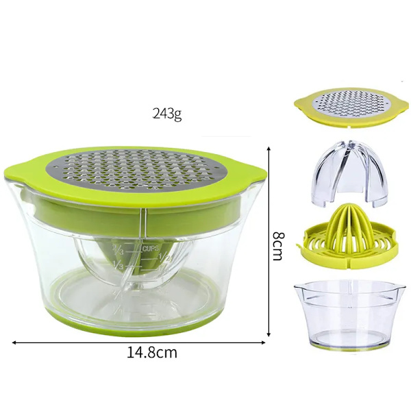Citruspress, Manuell Saftpress för Apelsin, Citron, Lime, Anti-Halk Lock, 500 ml Kapacitet