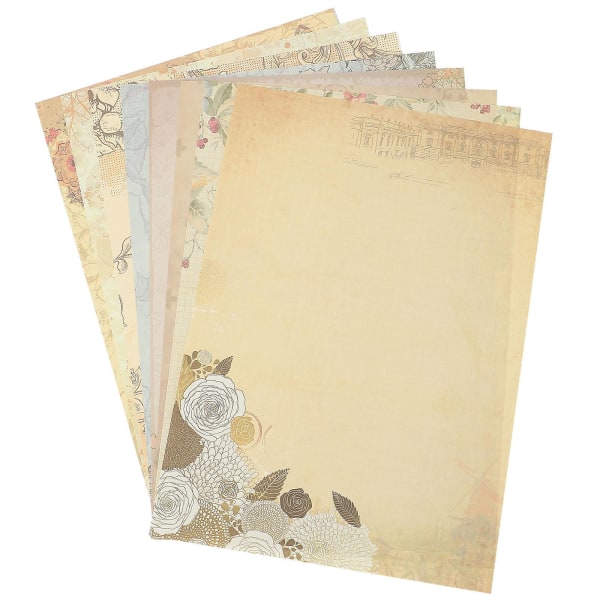 80 stk Vintage Skrivepapir Antik Udseende Papir Klassisk Aldret Papirvarer Papir Assorteret Farve 26x18x Assorted Color 26x18x0.1cm