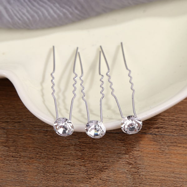 U-formad Diamant Hårclips, Form Diamant Hårsnodd, Bröllopshårsnodd, Brud Pärla Blomma Kristall För Bröllopstillbehör, 30 Stycken