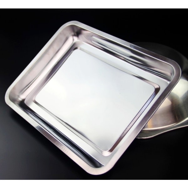 Grillplate i rustfritt stål - Kvadratisk rustfritt stålplate - 36×27×4.8cm