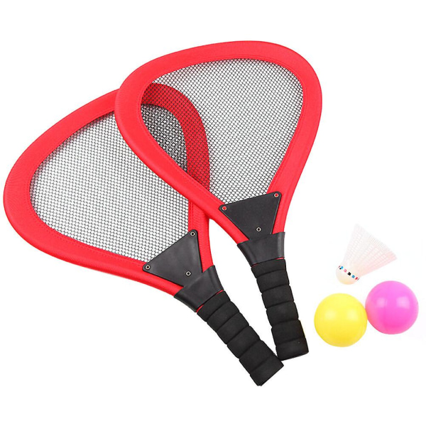 5 st Strandleksaker Strandracket Gräsmatta Spel Mjuk Tennis Rackets Tyg Tennis Racket Badminton Rackets Röd4 Red 41X25CM