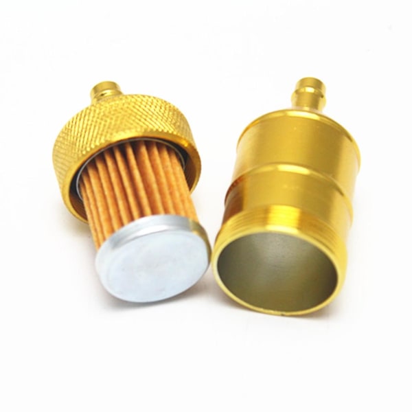 Aluminium Inline Bensinfilter for Motorsykkel ATV (2 stk, Rød)