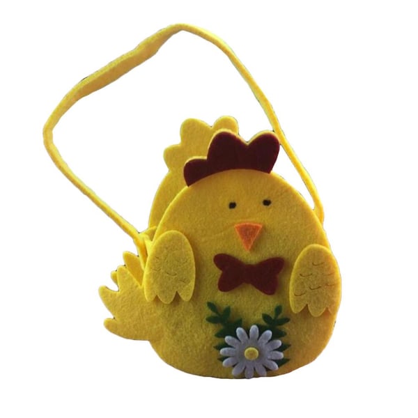 Dekorativ påskäggkorg Non-woven Chick Mönster Bärbar påse för godis Godis Godsaker (gul)Gul1 STK Yellow 1PCS