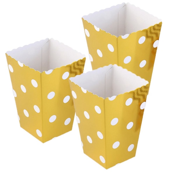 36st Popcorn Lådor Container Födelsedag Baby Shower Bröllopsfest Favors Tillbehör Dekoration (guld)36 st 36 Pcs