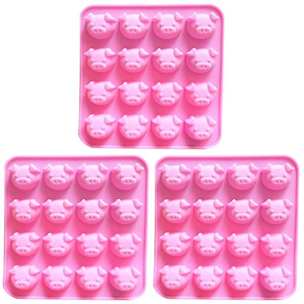 3 st 16 små grisar form silikonform form för tårta Chokladgodis (17x17x1,8cm) 3 pcs