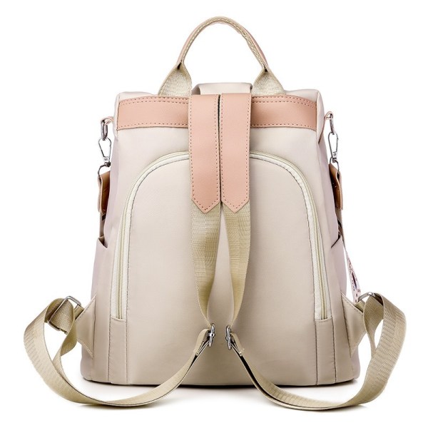 Damryggsäck Mode Elegant Ryggsäck med Stöldskyddsficka Casual Axelväska Dagryggsäck för Resa Semester (Khaki)