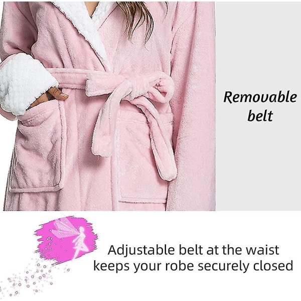 Dammorgonrock Fluffig Fleece Huvad Badrock Mjuk Handduksplagg Lyx