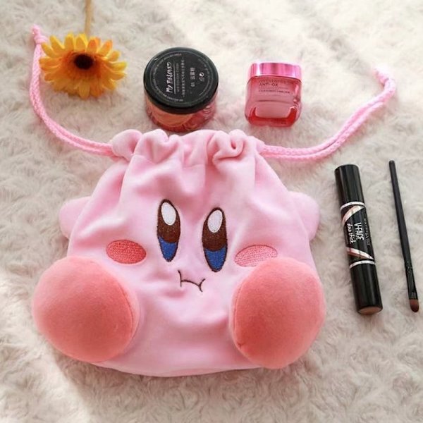Dragkedja Väska Kirby Plysch Myntplånbok Resa Makeup Kosmetisk Förvaringspåsar Organizer