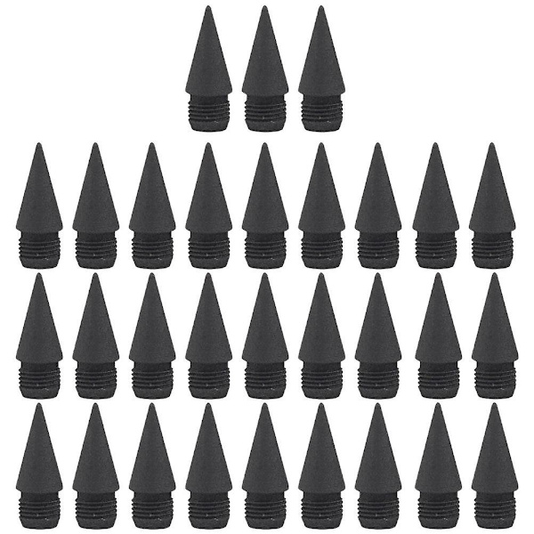 30 stk. Børneblyanter Skriveblyanter Hovedblyantspids Udskiftninger Uendelig Blyantspidser Evigvarende Pe Black 1.4X0.4CM