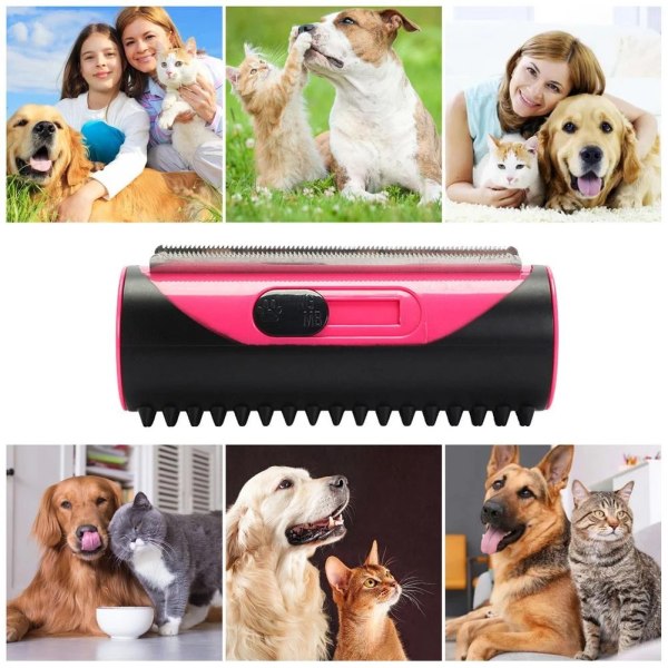 Ultimate Grooming Bundle, Silky Brush for Dogs Cats, Silkybrush 3 i 1 Fjerning av Underull og Pelsbørste (Rosa)