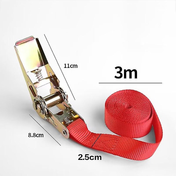 Spændebånd med skralde Cargo stropper Strammer Reb Strammer Lastbil strop Strammer Spændebåndsholder 2 stk 3m X 25mm