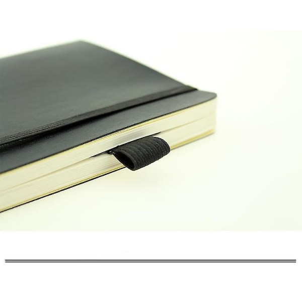 6 stk Firkantet selvklæbende læderpen Clip Blyant Elastisk løkke til notebooks sort+rød