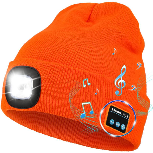 Gaver til menn pappa, Bluetooth LED lue musikkhatt med lys og hodetelefoner, strømpestoppere Julegaver til menn Kvinner campingutstyr
