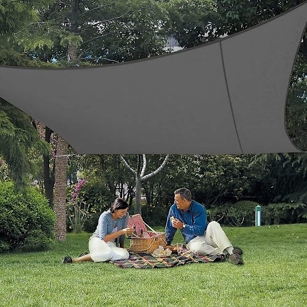 Vanntett Skygge Seil (pes) Rektangulær 2 X 4m Antrasitt UV-Beskyttelse For Patio Camping Utendørs Hage