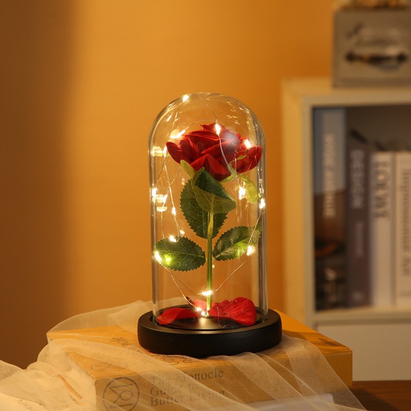 Eternity i glas led shine rose Alla hjärtans dag skicka flickvän atmosfär arrangemang lampa skrivbord placerade ljus ornament