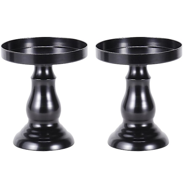 2 stk Mote Bryllup Fest Kake Display Plate Fest Cupcake Oppbevaring Stativ Svart 9.5X8CM Black 9.5X8CM