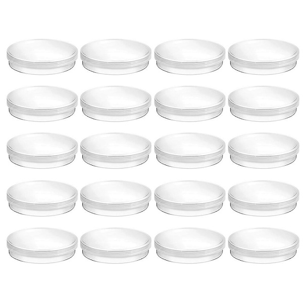 20 st Transparenta Petriskålar Plast Petriskål För Laboratoriekultur JästTransparent7X7XM Transparent 7X7XM