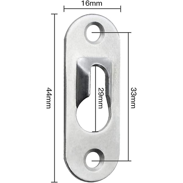 20 stycken metallnyckelhålshängare 45mm X 16mm med 40 skruvar Nyckelhålshängarklämmor för att hänga inredning vägg skåp speglar och bildramar - Silver