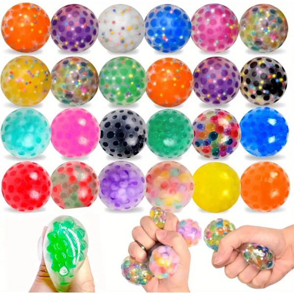 RY-10ck Stressbolde med Farverige Vandperler