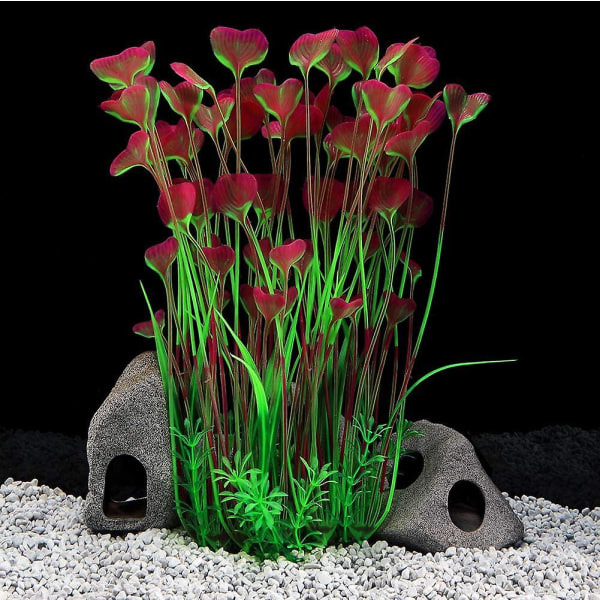 Stora akvarieväxter Artificiell plast akvarium växter Dekoration prydnad för alla fiskar